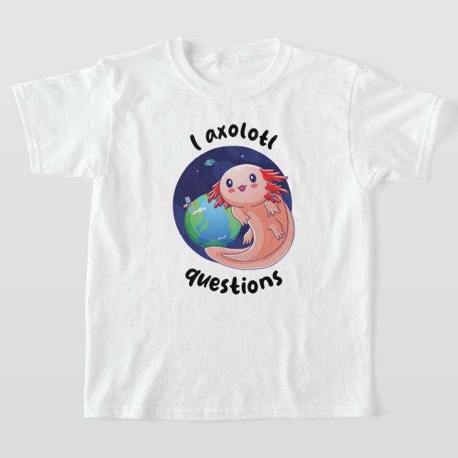 Camiseta Perguntas axolóticas - creme (em cores claras) (Postura )
