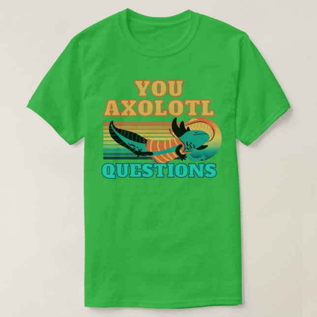Camiseta Perguntas axolotl (Frente do Design)