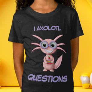 Camiseta Perguntas Cute Pink I Axolotl para Crianças