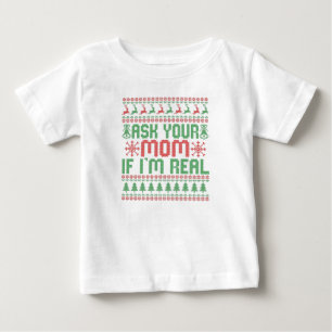 Camiseta Pergunte a sua mãe se sou um Papai noel de Natal m