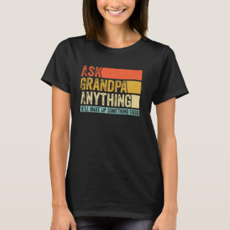 Camiseta Pergunte ao Vovô Qualquer Coisa Divertida Avô Retr