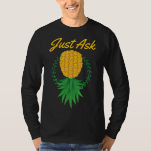 Camiseta Pergunte De Volta À Fruta Engraçada De Ananás