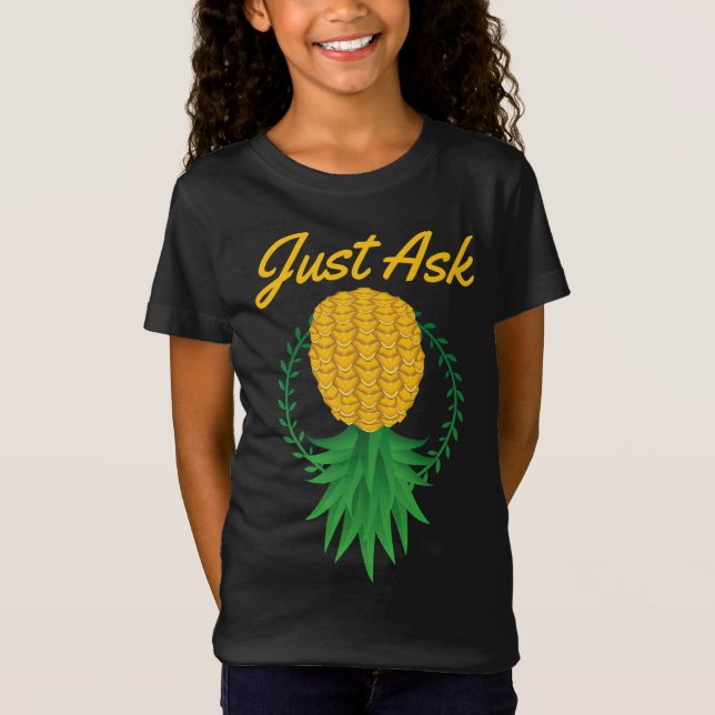 Camiseta Pergunte De Volta À Fruta Engraçada De Ananás (Frente)
