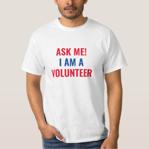 Camiseta Pergunte-me que sou um voluntário vermelho branco