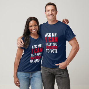Camiseta Pergunte-me se posso ajudá-lo a se registrar para 