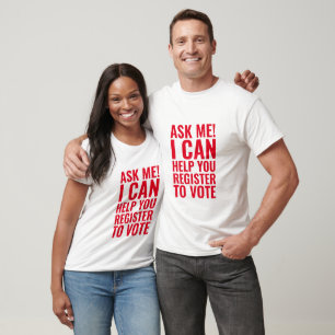 Camiseta Pergunte-me se posso ajudá-lo a se registrar para 