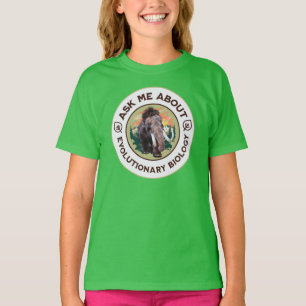 Camiseta Pergunte-me sobre Biologia Evolutiva Mamute Lanudo