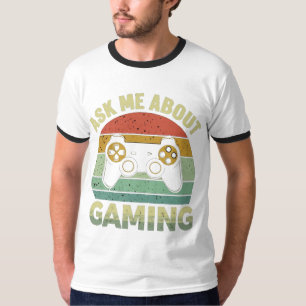 Camiseta Pergunte-me sobre jogos: Design de jogos divertido