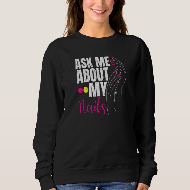 Camiseta Pergunte-me sobre meu Unhas Nail Tech 1 (Frente)