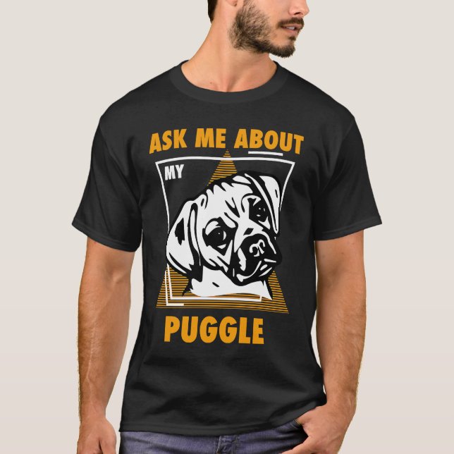 Camiseta Pergunte-me Sobre Meus Puggles (Frente)