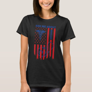 Camiseta Pergunte-Me Sobre O Consultor De Seguro De Saúde M