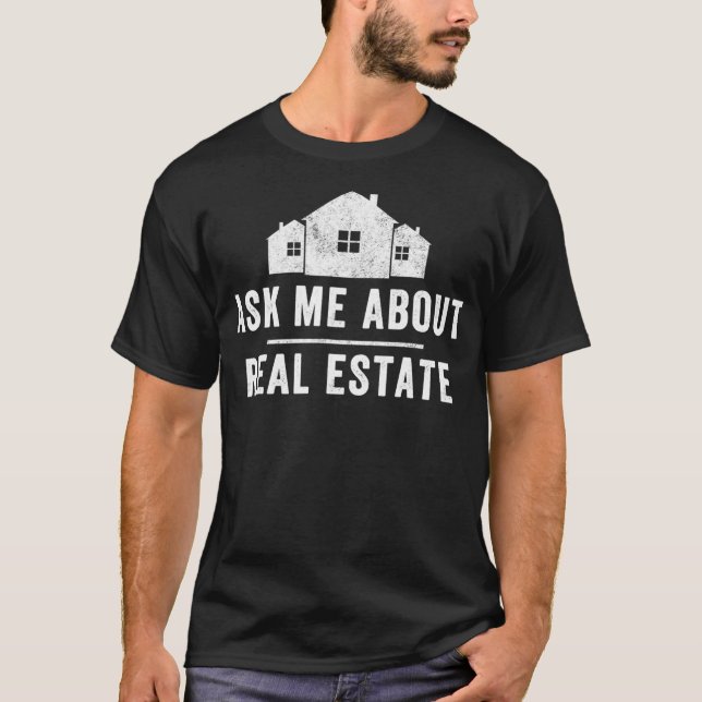 Camiseta Pergunte-Me Sobre O Imobiliário Imobiliário Agen (Frente)