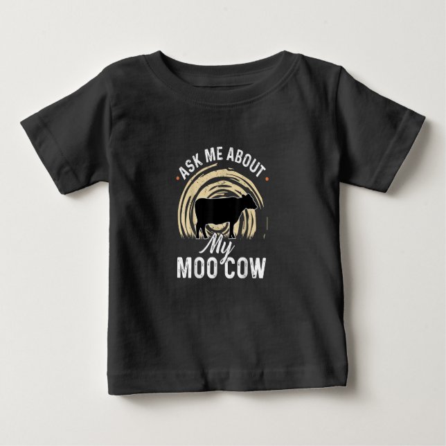 Camiseta Pergunte-Me Sobre O Meu    Fazendeiro De Vaca (Frente)
