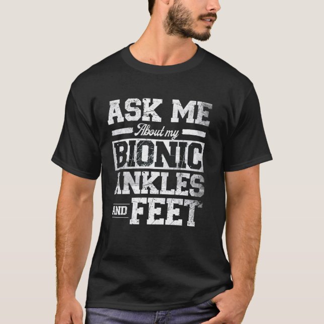 Camiseta Pergunte-me sobre os meus anjos bionicos e pés eng (Frente)