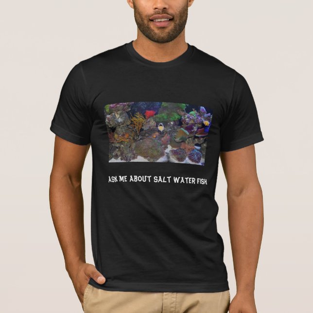 Camiseta Pergunte-me sobre peixes de água salgada (Frente)