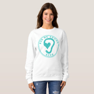 Camiseta Pergunte-me sobre SCDS (Aqua) Sweatshirt de Long S