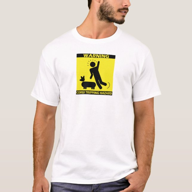 Camiseta Perigo de tropeço - Corgi (Frente)