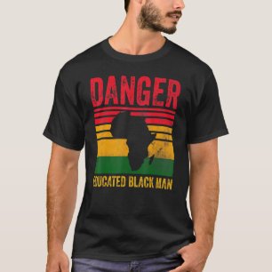 Camiseta Perigo Educado Homem Negro História Americana Afri