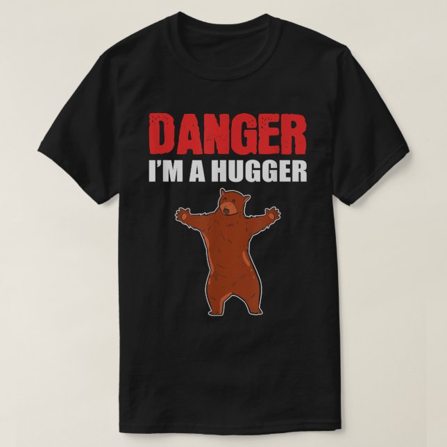 Camiseta Perigo Eu Sou Um Urso Grelha Hugger (Frente do Design)