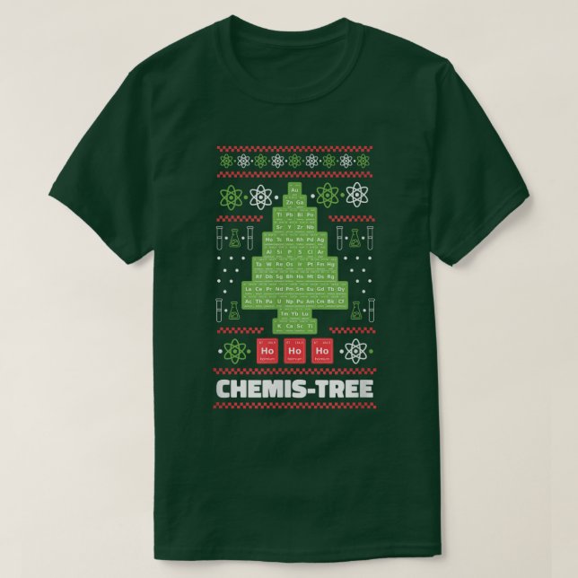 Camiseta Periodic Table Chemical Elements Christmas Tree Ta (Frente do Design)