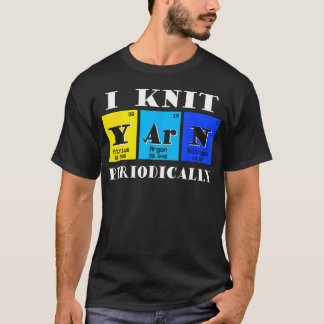 Camiseta Periódico de Fio de Tricô Piada de Química de Tric