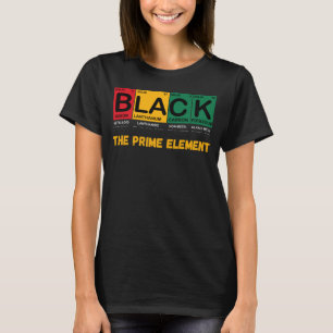 Camiseta Período do Mês do Histórico Preto do Elemento Prin