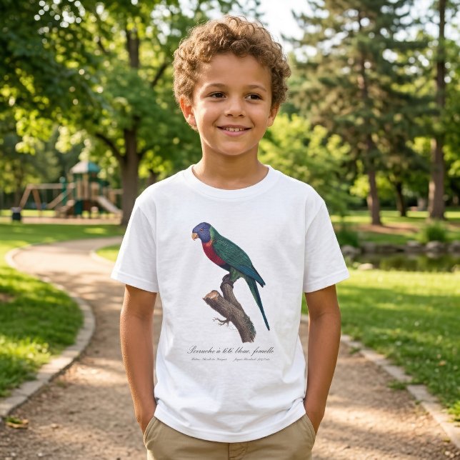 Camiseta Periquito-arco-íris fêmea, Trichoglossus moluccanu (Perruche a tete bleue, femelle / Rainbow lorikeet, female. T-Shirt)