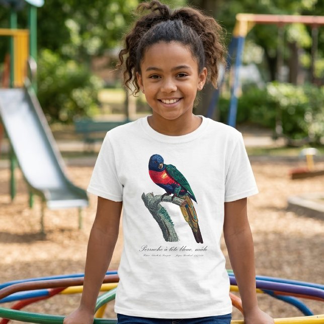 Camiseta Periquito arco-íris / Periquito arco-íris (Rainbow Lorikeet Male, Trichoglossus Moluccanus. Girl Basic White T-Shirt)