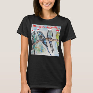 Camiseta Periquito Australiano Feminino Natal Engraçado