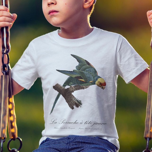 Camiseta Periquito-da-carolina, Conuropsis carolinensis (Carolina parakeet, Conuropsis carolinensis. Boy Basic White T-Shirt)