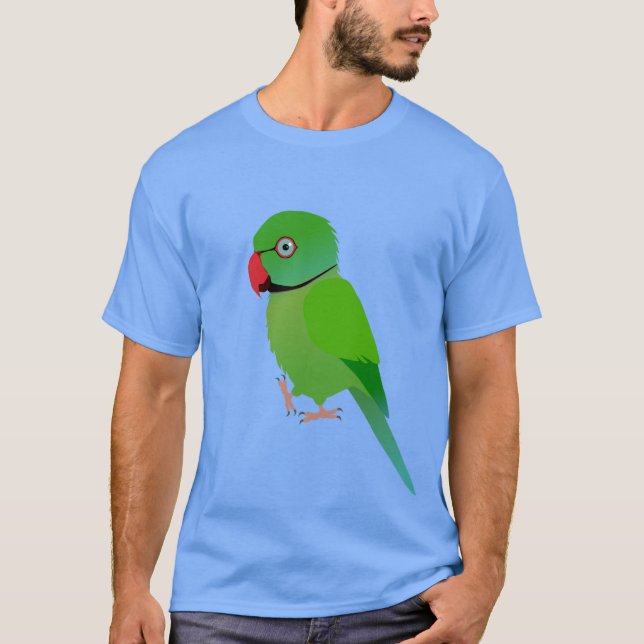 Camiseta periquito-do-pescoço-da-índia (Frente)