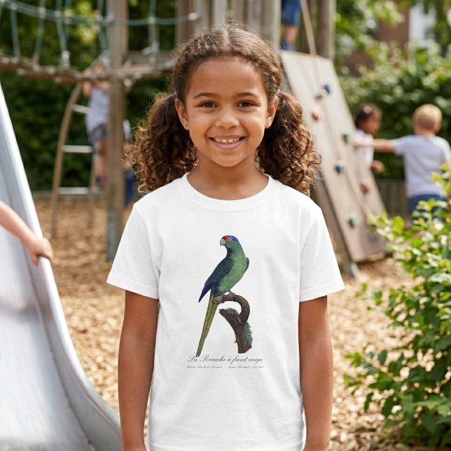 Camiseta Periquito-fronte-laranja, Eupsittula Canicularis (Orange-Fronted Parakeet, Eupsittula Canicularis. Girl Basic White T-Shirt)