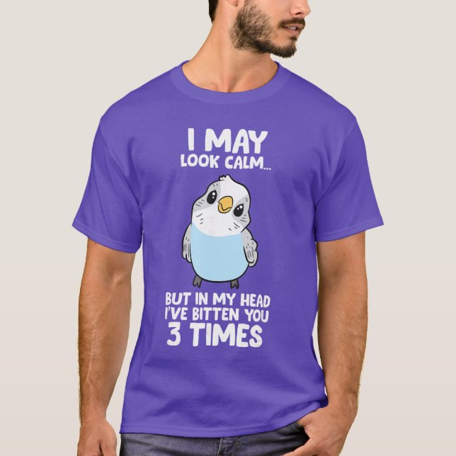 Camiseta Periquito na Minha Cabeça Eu Te Mordeu 3 Vezes Bud (Frente)