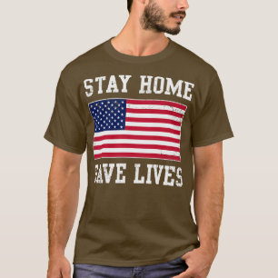 Camiseta Permaneça em casa Salvar vidas nos EUA
