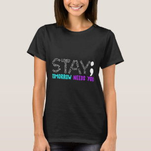 Camiseta Permaneça Semicolon Prevenção Suicida Sensibilizaç