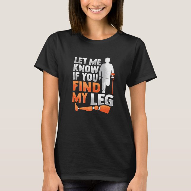 Camiseta Perna de Piada Amputea Prostética para Amputeia da (Frente)