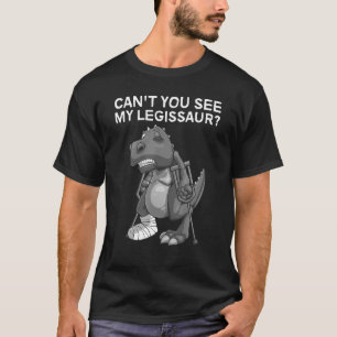 Camiseta Perna Quebrada Para Crianças Dino Quebrou Pé De An