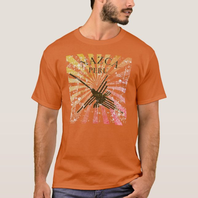 Camiseta Pernazca, Perturbada, Hummingbird Retro Sunset (Frente)