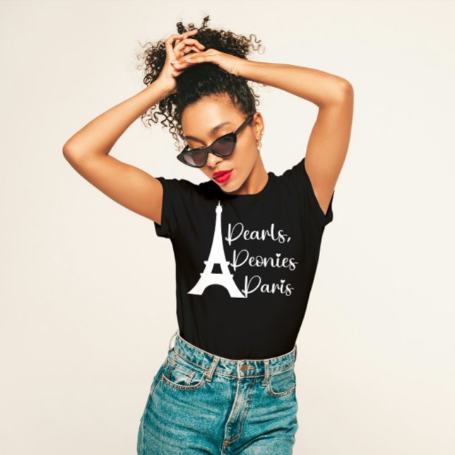 Camiseta "Pérolas, Peônias, Paris" Elegante (Criador carregado)