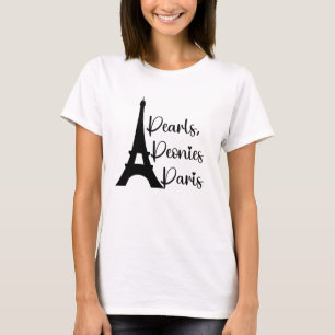 Camiseta "Pérolas, Peônias, Paris" Elegante