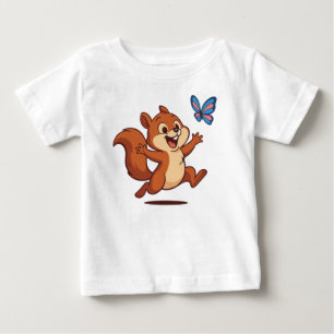 Camiseta Perseguição Alegre – Esquilo Feliz & Borboleta
