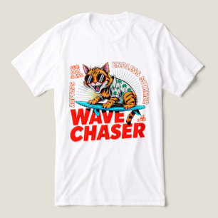 Camiseta Perseguidor de Ondas de Gato de Verão - Presente d