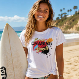 Camiseta Perseguindo Pôr do Sol de Verão para Sempre