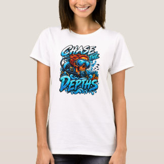 Camiseta Perseguir as Profundezas Mergulho Caveira