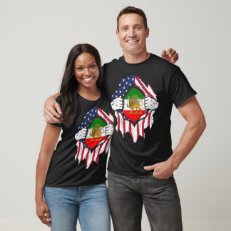 Camiseta Pérsia Bandeira Histórica Iraniana Mãos Rasgando B