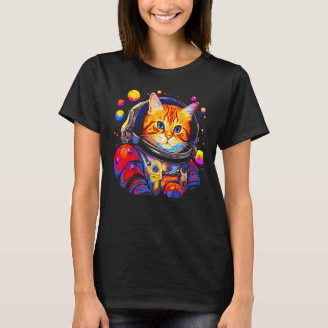 Camiseta Persian Cat Astronaut (Frente)