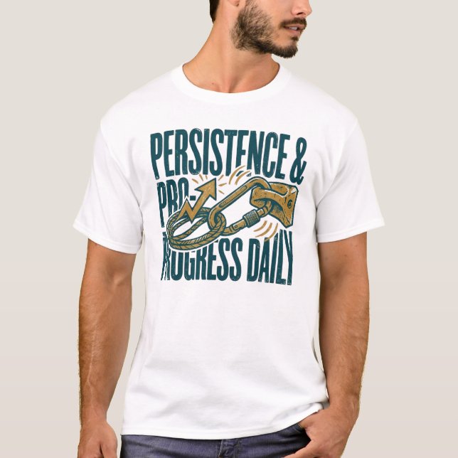 Camiseta Persistência & Progresso Diário | Fitness Motivaci (Frente)