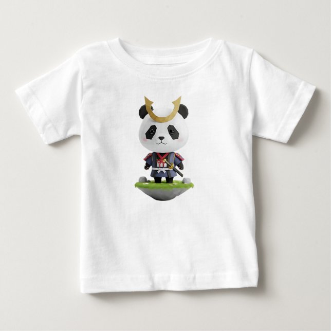 Camiseta Personagem 3D Chibi Samurai Panda (Frente)
