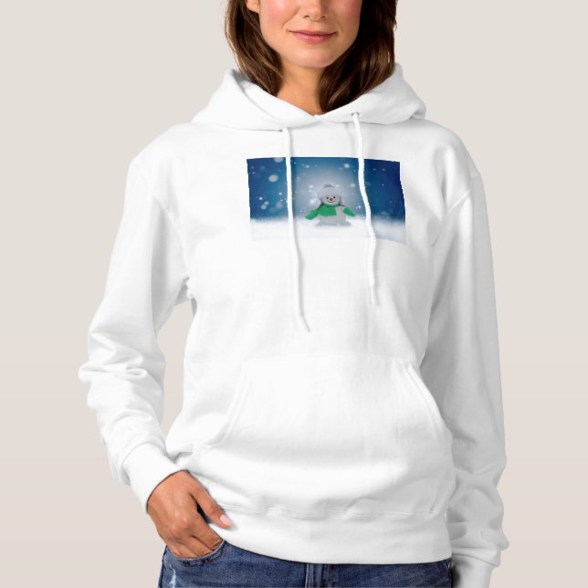 Camiseta Personagem adorável de boneco de neve de Natal do  (Frente)