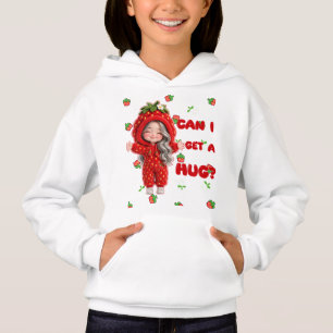 Camiseta Personagem adorável de capuz de morango